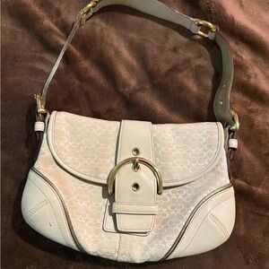 Coach white/ cream soho bag